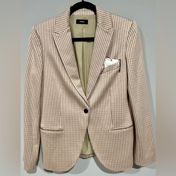 THEORY Staple Blazer C. Blush MultiStratton Knit. Size 6. Multicolor. - Picture 2 of 7